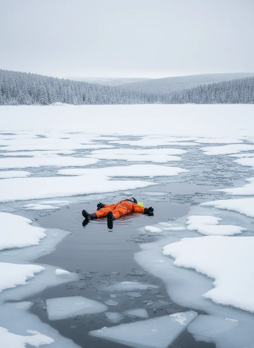 Eisschwimmerlebnis Kuusamo Arktisches Finnland Winteraktivität